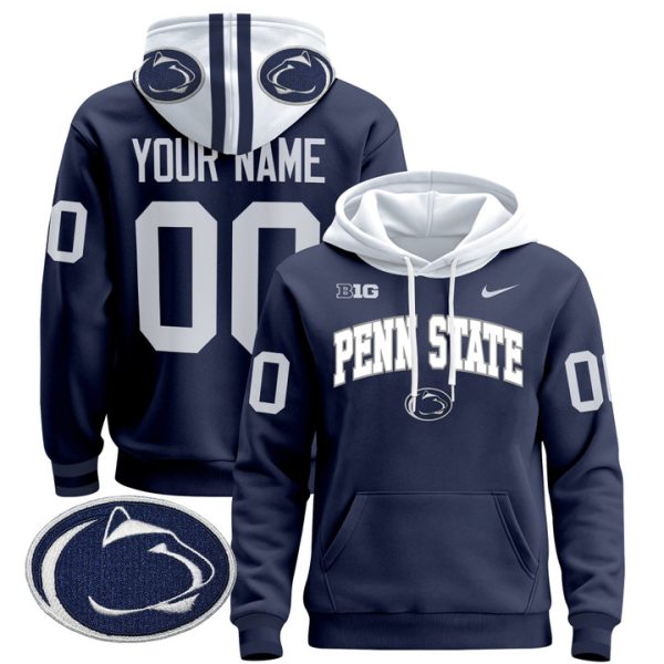 Penn State Nittany Lions 2024 Custom Pullover Stitched Hoodie - Navy