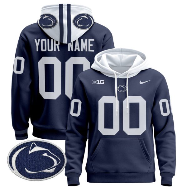Penn State Nittany Lions 2024 Custom Pullover Stitched Hoodie - Navy