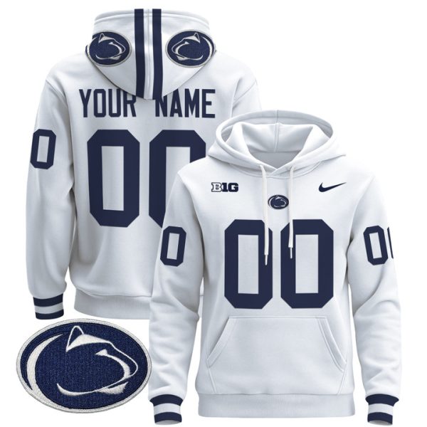 Penn State Nittany Lions 2024 Custom Pullover Stitched Hoodie - White