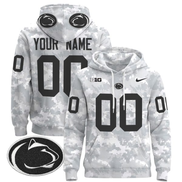 Penn State Nittany Lions 2024 Salute to Service Custom Pullover Stitched Hoodie - Custom