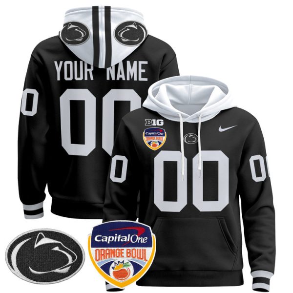 Penn State Nittany Lions Orange Bowl Custom Pullover Stitched Hoodie - Black
