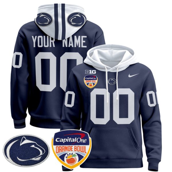 Penn State Nittany Lions Orange Bowl Custom Pullover Stitched Hoodie - Navy
