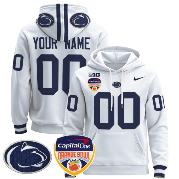 Penn State Nittany Lions Orange Bowl Custom Pullover Stitched Hoodie - White