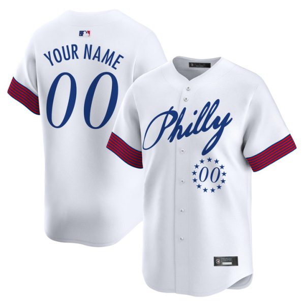 Philadelphia Phillies 2025 Independence Day Vapor Premier Limited Custom Jersey V2 Stitched White