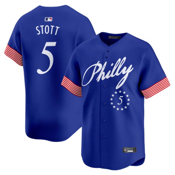 Philadelphia Phillies 2025 Independence Day Vapor Premier Limited Jersey V2 Stitched Royal Bryson Stott