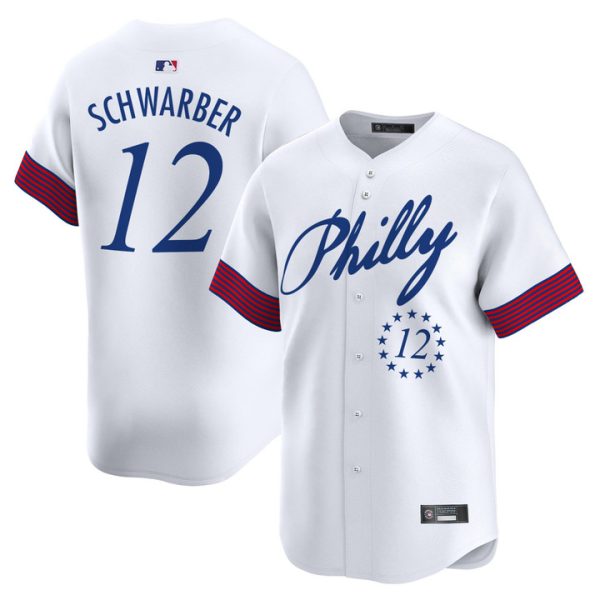 Philadelphia Phillies 2025 Independence Day Vapor Premier Limited Jersey V2 Stitched White Kyle Schwarber