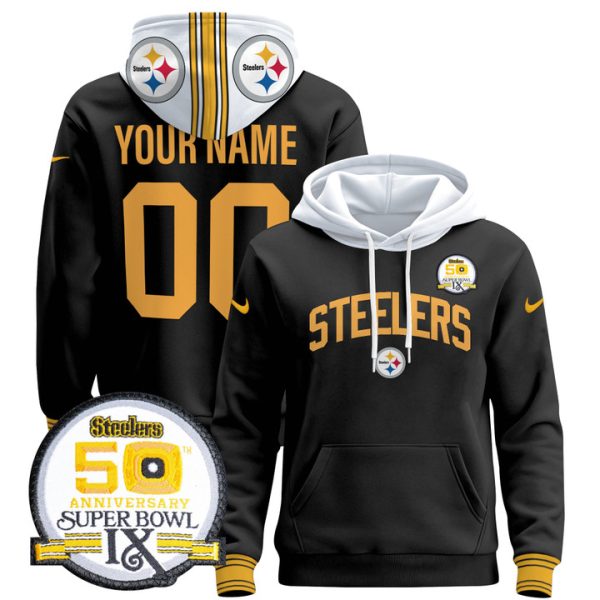 Pittsburgh Steelers 2024 Custom Pullover Stitched Hoodie - Color Rush