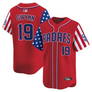 San Diego Padres 2025 Independence Day Vapor Premier Limited Jersey Stitched Red Tony Gwynn