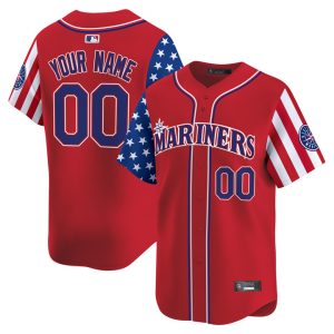 Seattle Mariners 2025 Independence Day Vapor Premier Limited Custom Jersey Stitched Red