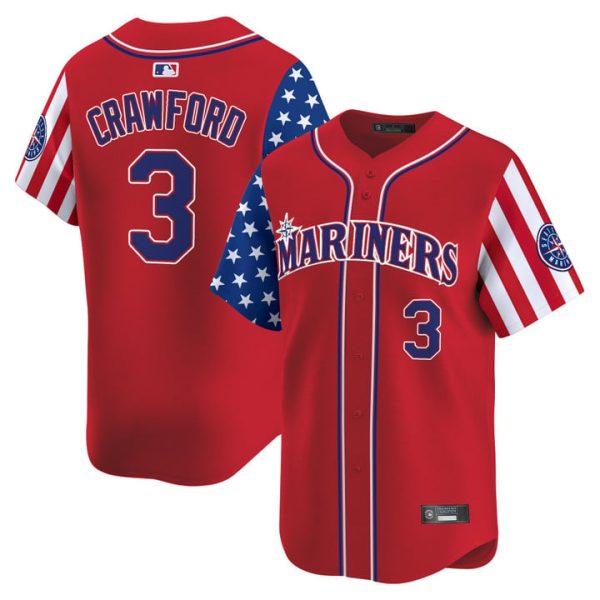 Seattle Mariners 2025 Independence Day Vapor Premier Limited Jersey Stitched Red J.P. Crawford