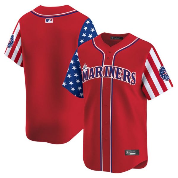 Seattle Mariners 2025 Independence Day Vapor Premier Limited Jersey Stitched Red Team
