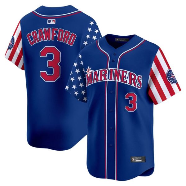 Seattle Mariners 2025 Independence Day Vapor Premier Limited Jersey Stitched Royal J.P. Crawford