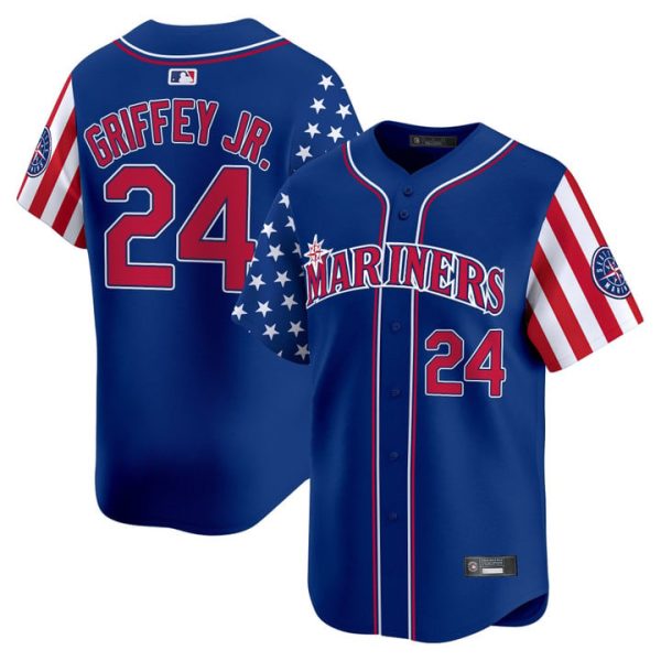 Seattle Mariners 2025 Independence Day Vapor Premier Limited Jersey Stitched Royal Ken Griffey Jr.