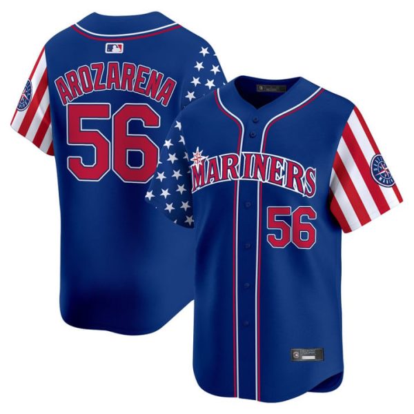 Seattle Mariners 2025 Independence Day Vapor Premier Limited Jersey Stitched Royal Randy Arozarena