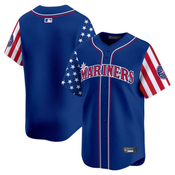 Seattle Mariners 2025 Independence Day Vapor Premier Limited Jersey Stitched Royal Team