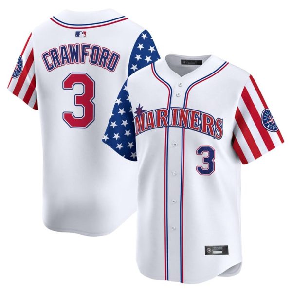 Seattle Mariners 2025 Independence Day Vapor Premier Limited Jersey Stitched White J.P. Crawford