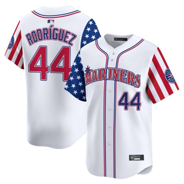Seattle Mariners 2025 Independence Day Vapor Premier Limited Jersey Stitched White Julio Rodriguez
