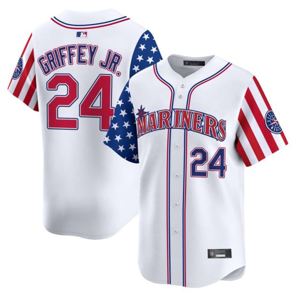 Seattle Mariners 2025 Independence Day Vapor Premier Limited Jersey Stitched White Ken Griffey Jr.