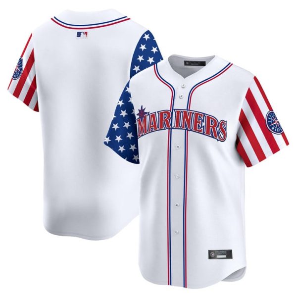 Seattle Mariners 2025 Independence Day Vapor Premier Limited Jersey Stitched White Team