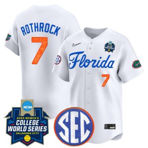 Size - Florida Gators Softball 2025 World Series (WCWS) Vapor Premier Limited Jersey Stitched White Keagan Rothrock