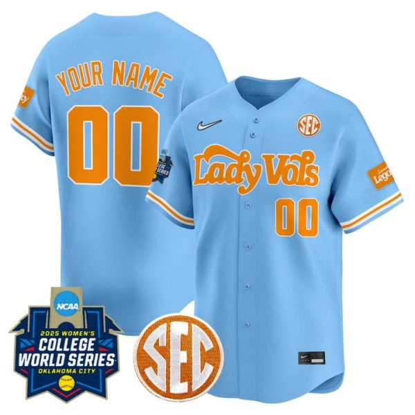 Tennessee Volunteers Softball 2025 World Series (WCWS) Vapor Premier Limited Custom Jersey Stitched Blue