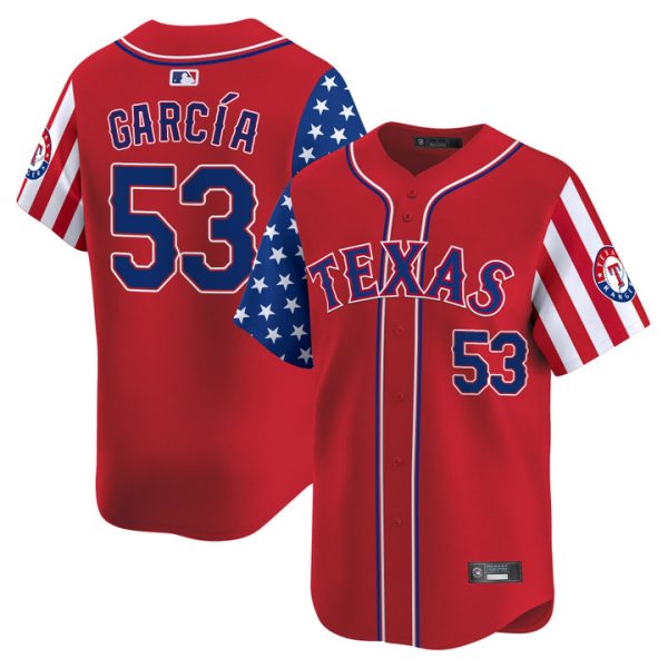 Texas Rangers 2025 Independence Day Vapor Premier Limited Jersey Stitched Red Adolis Garcia