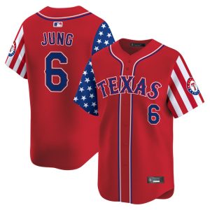 Texas Rangers 2025 Independence Day Vapor Premier Limited Jersey Stitched Red Josh Jung