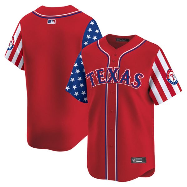 Texas Rangers 2025 Independence Day Vapor Premier Limited Jersey Stitched Red Team