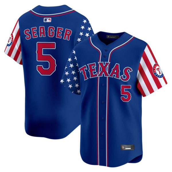 Texas Rangers 2025 Independence Day Vapor Premier Limited Jersey Stitched Royal Corey Seager