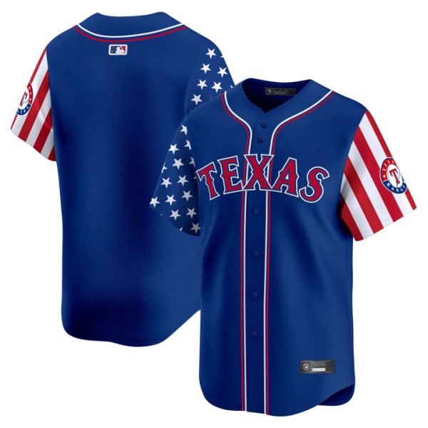Texas Rangers 2025 Independence Day Vapor Premier Limited Jersey Stitched Royal Team