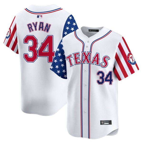 Texas Rangers 2025 Independence Day Vapor Premier Limited Jersey Stitched White Nolan Ryan
