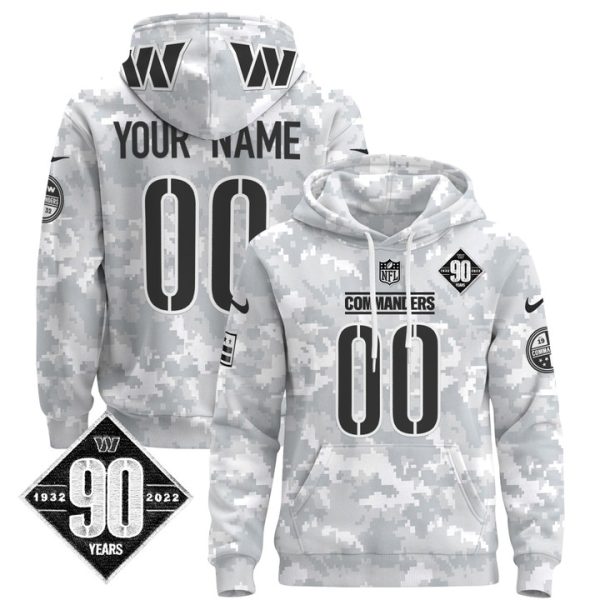 Washington Commanders 2024 Salute to Service Custom Pullover Stitched Hoodie - Custom