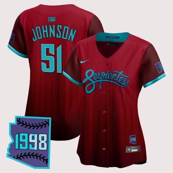 Women's Arizona Diamondbacks 2025 City Connect Vapor Premier Limited Jersey V2 - Stitched Red Randy Johnson