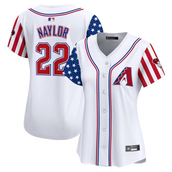 Women's Arizona Diamondbacks 2025 Independence Day Vapor Premier Limited Jersey Stitched White Josh Naylor