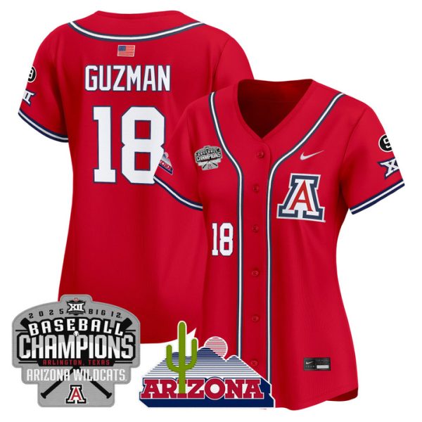 Women's Arizona Wildcats 2025 Big 12 Champions Vapor Premier Limited Jersey Stitched Red Adonys Guzman