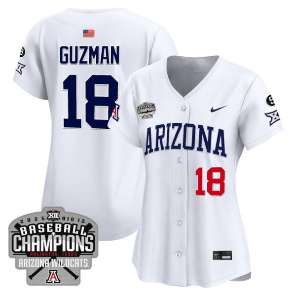 Women's Arizona Wildcats 2025 Big 12 Champions Vapor Premier Limited Jersey Stitched White Adonys Guzman