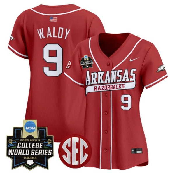 Women's Arkansas Razorbacks 2025 World Series Vapor Premier Limited Jersey Stitched Cardinal Wehiwa Aloy