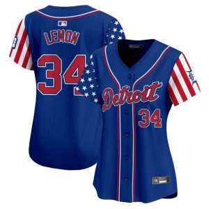 Women's Detroit Tigers 2025 Independence Day Vapor Premier Limited Jersey Stitched Royal Chet Lemon