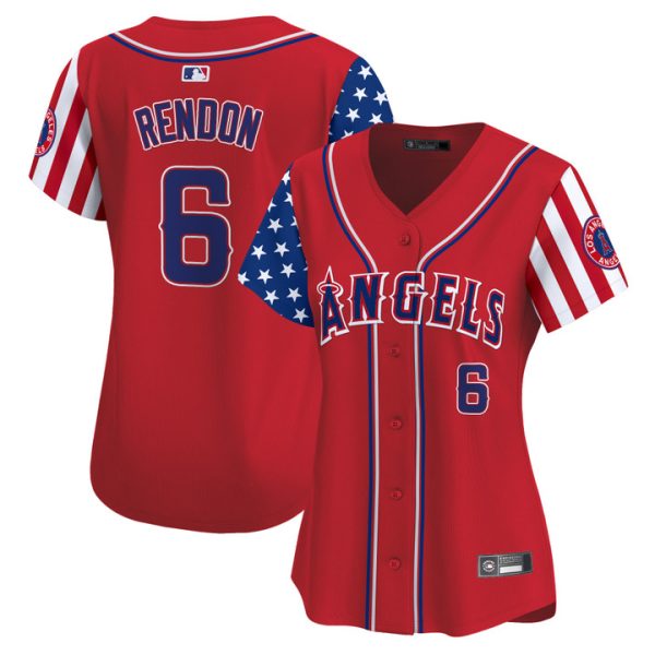 Women's Los Angeles Angels 2025 Independence Day Vapor Premier Limited Jersey Stitched Red Anthony Rendon