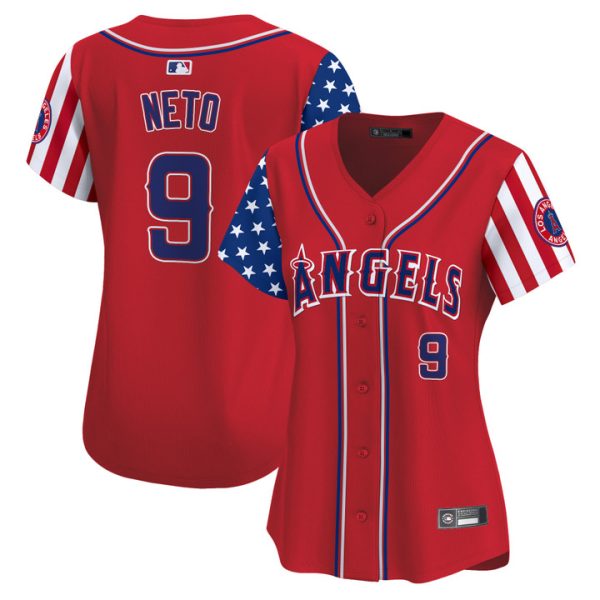 Women's Los Angeles Angels 2025 Independence Day Vapor Premier Limited Jersey Stitched Red Zach Neto