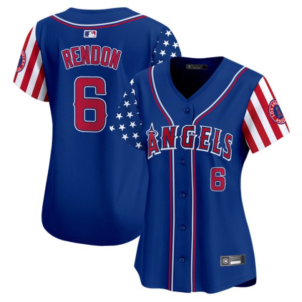 Women's Los Angeles Angels 2025 Independence Day Vapor Premier Limited Jersey Stitched Royal Anthony Rendon