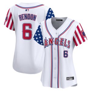 Women's Los Angeles Angels 2025 Independence Day Vapor Premier Limited Jersey Stitched White Anthony Rendon