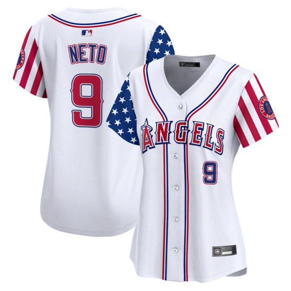 Women's Los Angeles Angels 2025 Independence Day Vapor Premier Limited Jersey Stitched White Zach Neto
