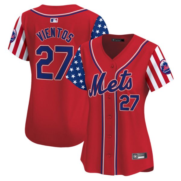 Women's New York Mets 2025 Independence Day Vapor Premier Limited Jersey Red Mark Vientos