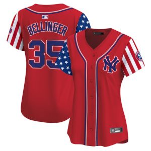 Women's New York Yankees 2025 Independence Day Vapor Premier Limited Jersey Stitched Red Cody Bellinger
