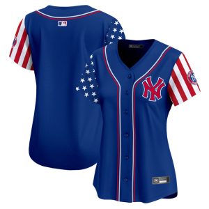 Women's New York Yankees 2025 Independence Day Vapor Premier Limited Jersey Stitched Royal Team