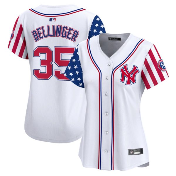 Women's New York Yankees 2025 Independence Day Vapor Premier Limited Jersey Stitched White Cody Bellinger