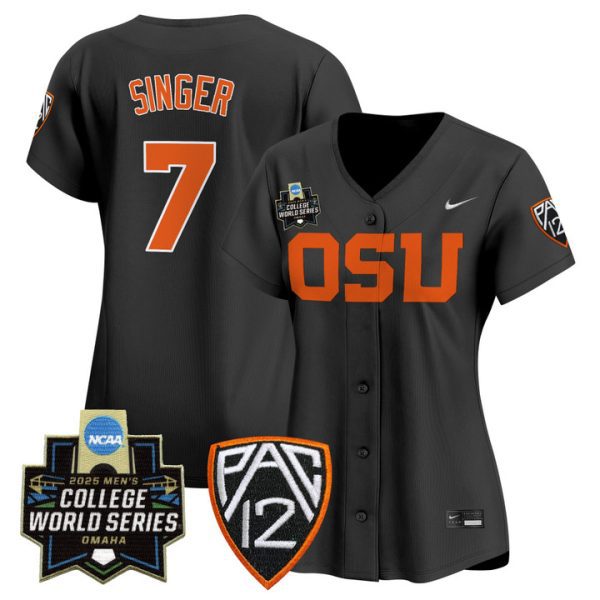 Women's Oregon State Beavers 2025 World Series Vapor Premier Limited Jersey Stitched Black AJ Singer