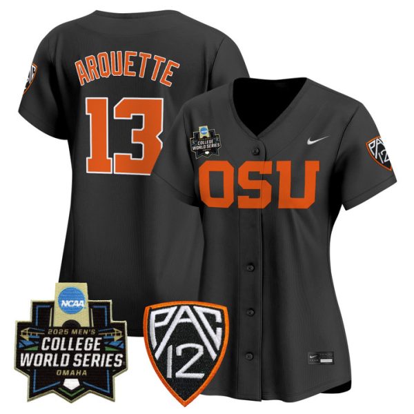 Women's Oregon State Beavers 2025 World Series Vapor Premier Limited Jersey Stitched Black Aiva Arquette