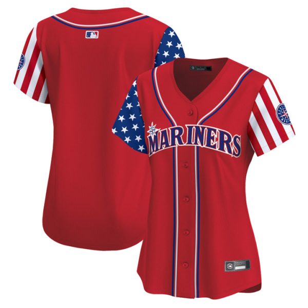 Women's Seattle Mariners 2025 Independence Day Vapor Premier Limited Jersey Stitched Red Team